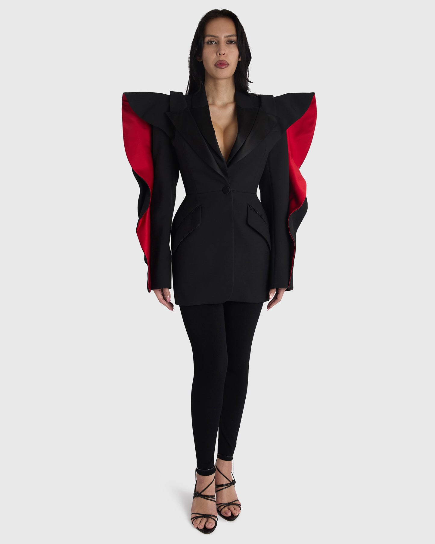 Alexander McQueen F/W 2020 Black Sculptural Sleeves Blazer