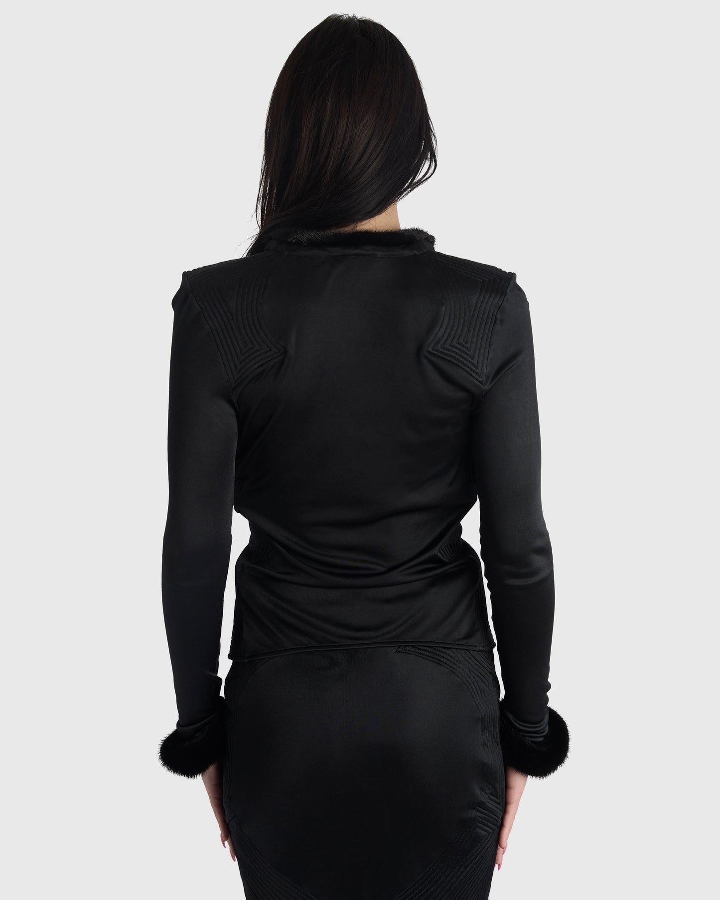 Vintage Yves Saint-Laurent Rive Gauche A/W 2004 Mink Trim Co ord Set