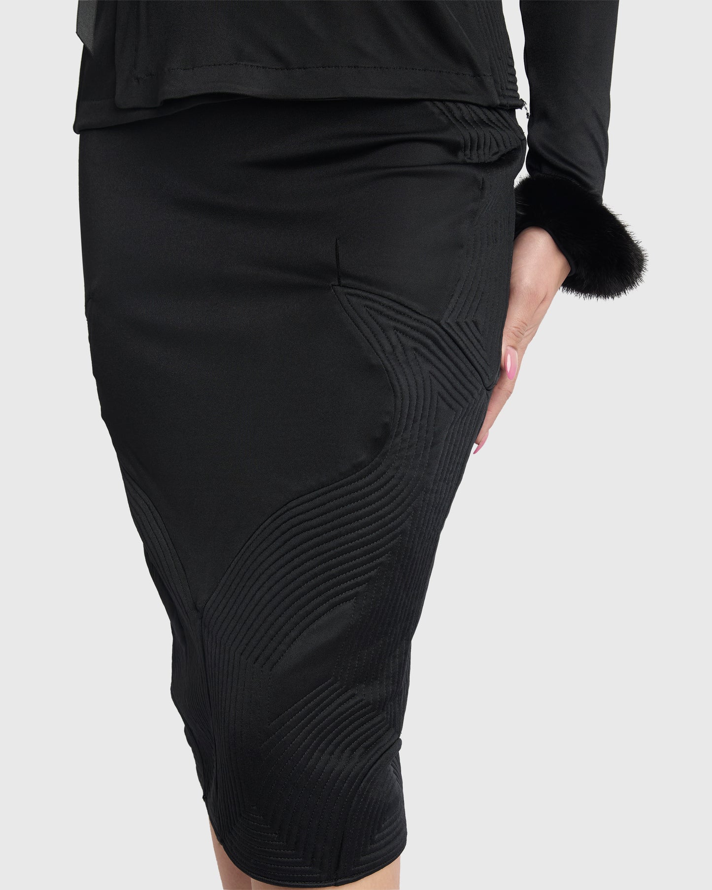 Vintage Yves Saint-Laurent Rive Gauche A/W 2004 Mink Trim Co ord Set