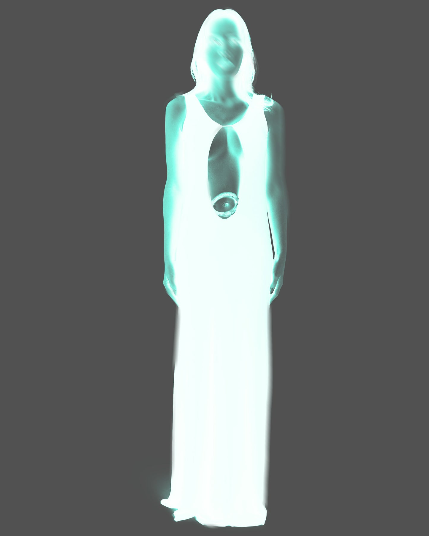 Vintage Gucci F/W 1996 Black Gold Keyhole Maxi Gown