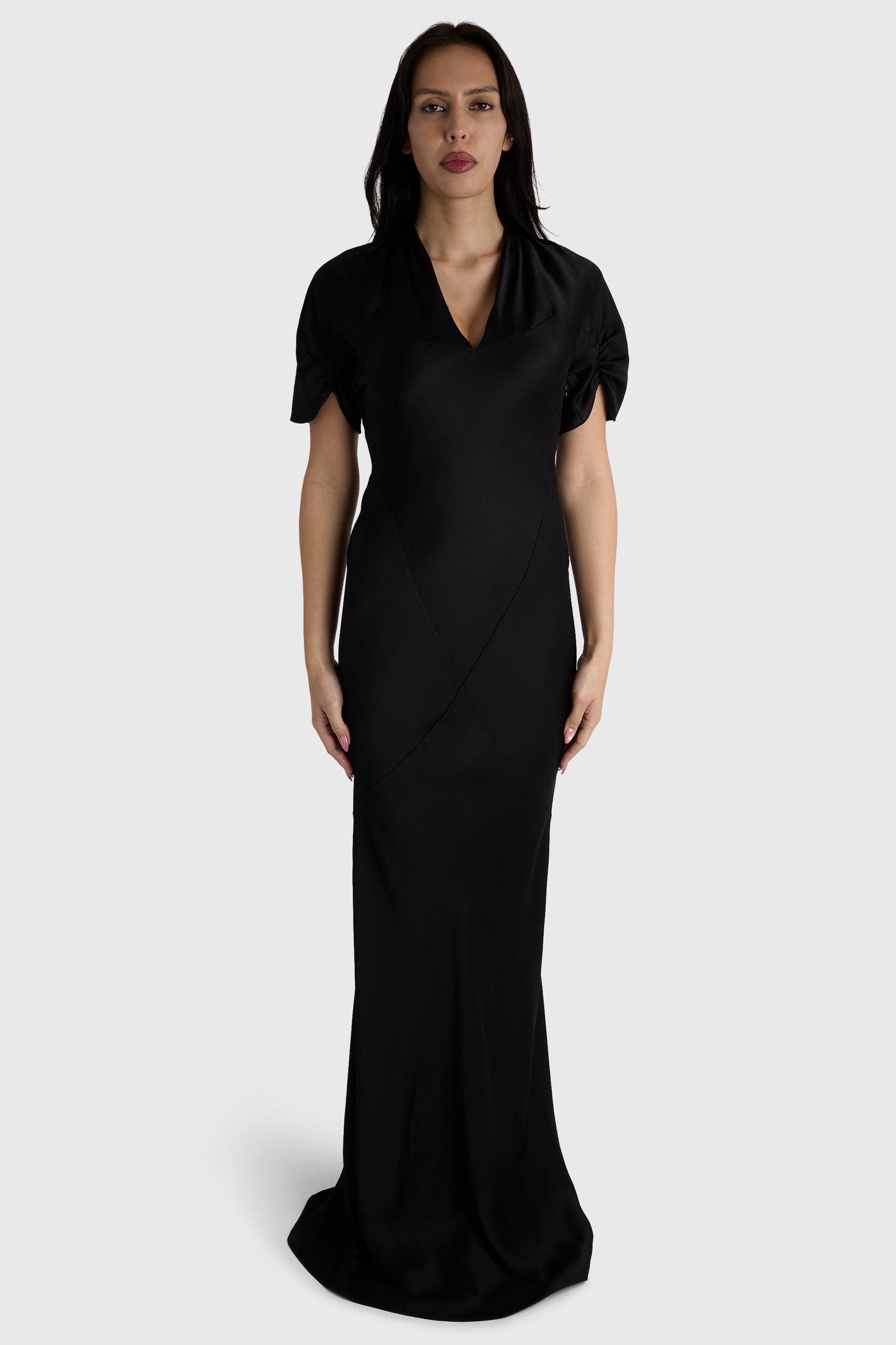 Vintage 2007 Galliano Crepe Black Gown