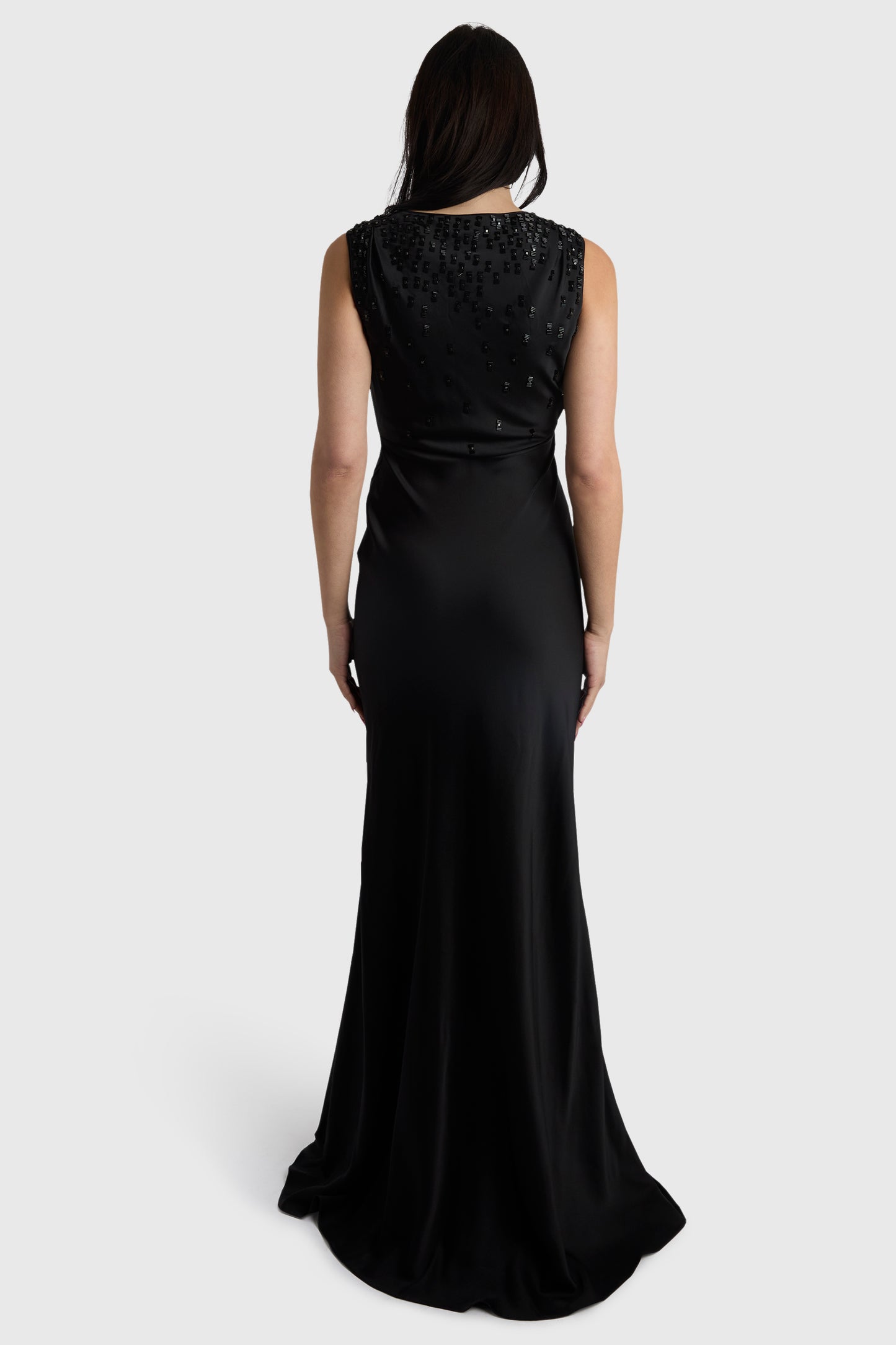 Vintage John Galliano Circa 2007 Black Bugle Beads Gown