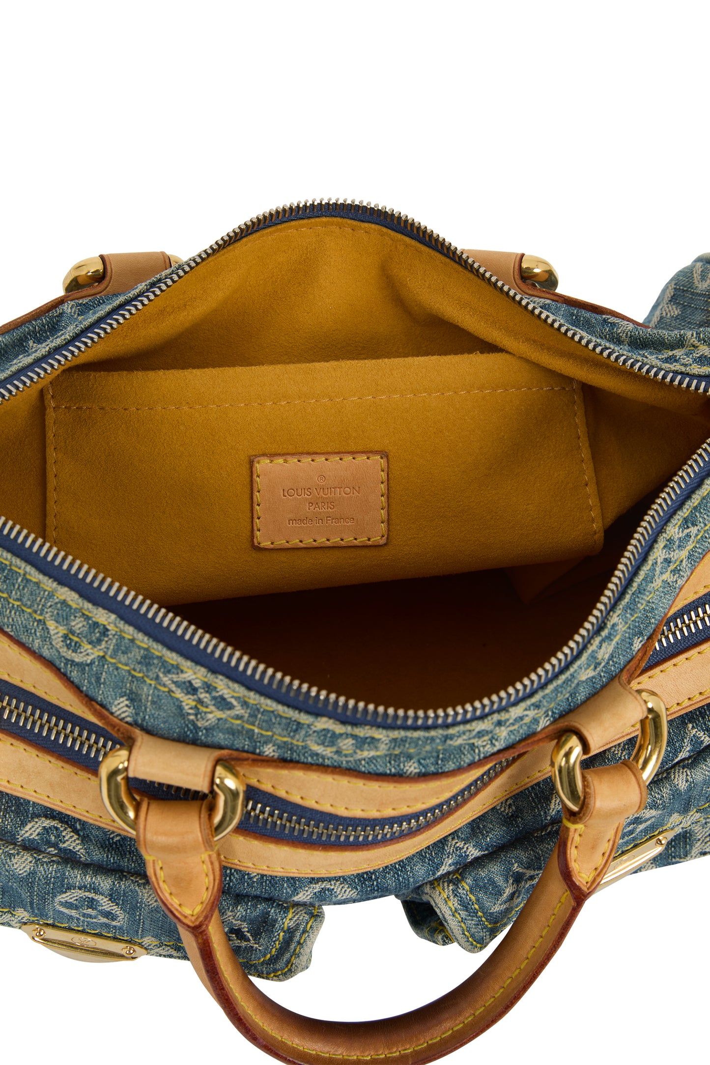 Vintage Louis Vuitton 2005 Blue denim Monogram Speedy Handbag