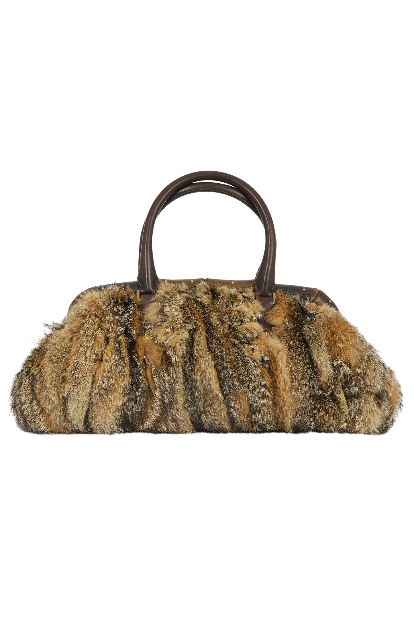 Vintage Gucci F/W 2003 Bamboo & Fox Fur Handbag
