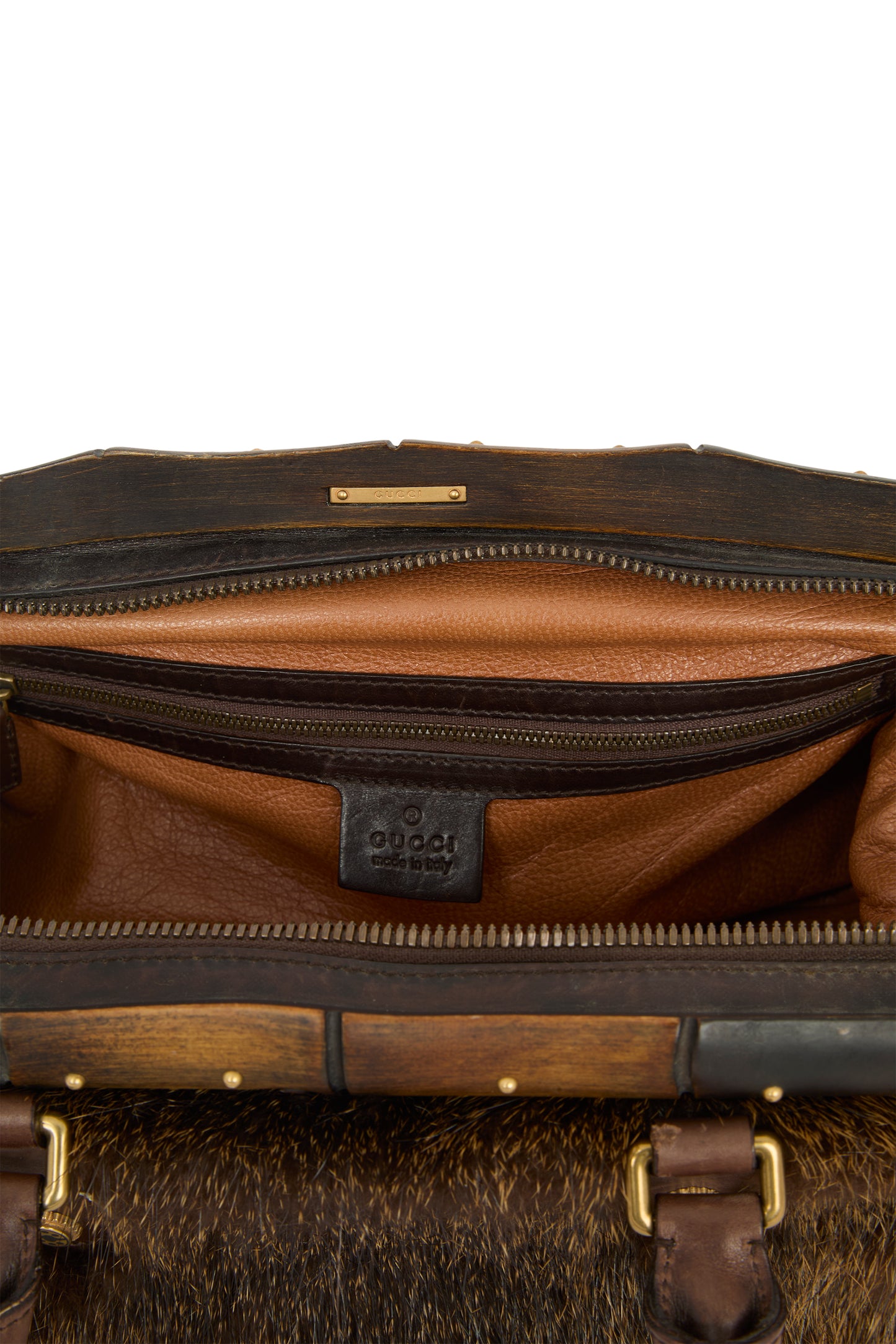 Vintage Gucci F/W 2003 Bamboo & Fur Handbag