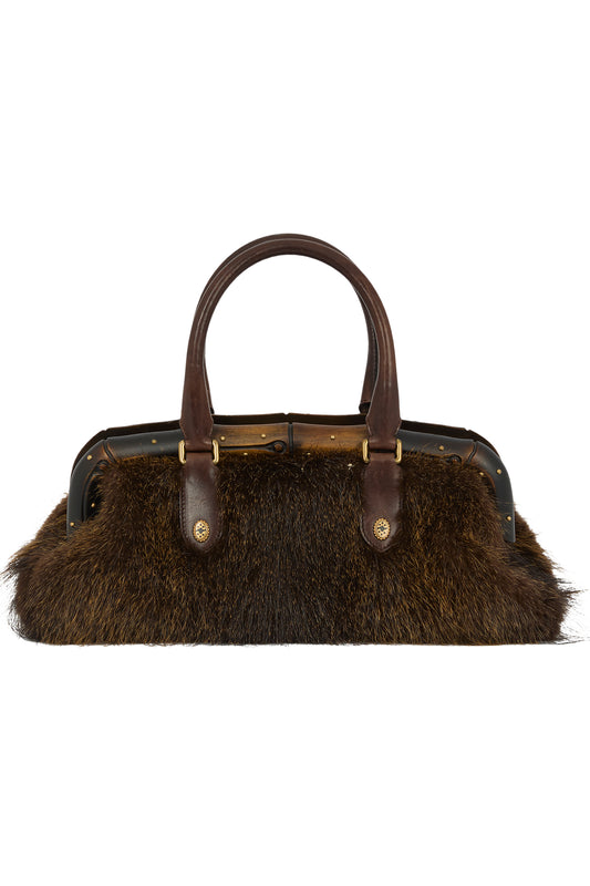 Vintage Gucci F/W 2003 Bamboo & Fur Handbag
