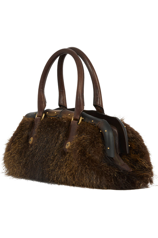 Vintage Gucci F/W 2003 Bamboo & Fur Handbag