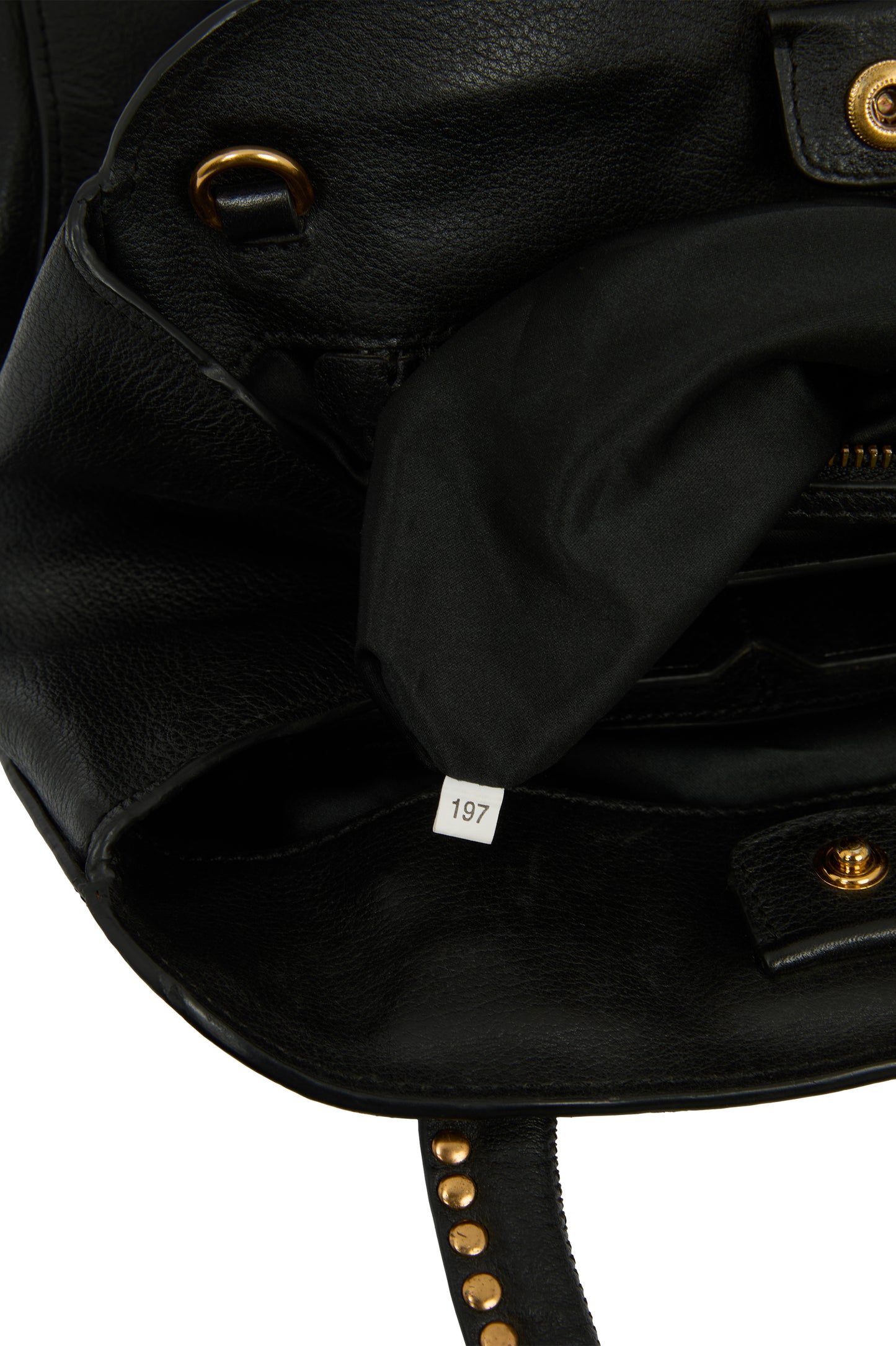 Vintage 2000's Miu Miu Leather Black Gold Studded Trapeze Bag