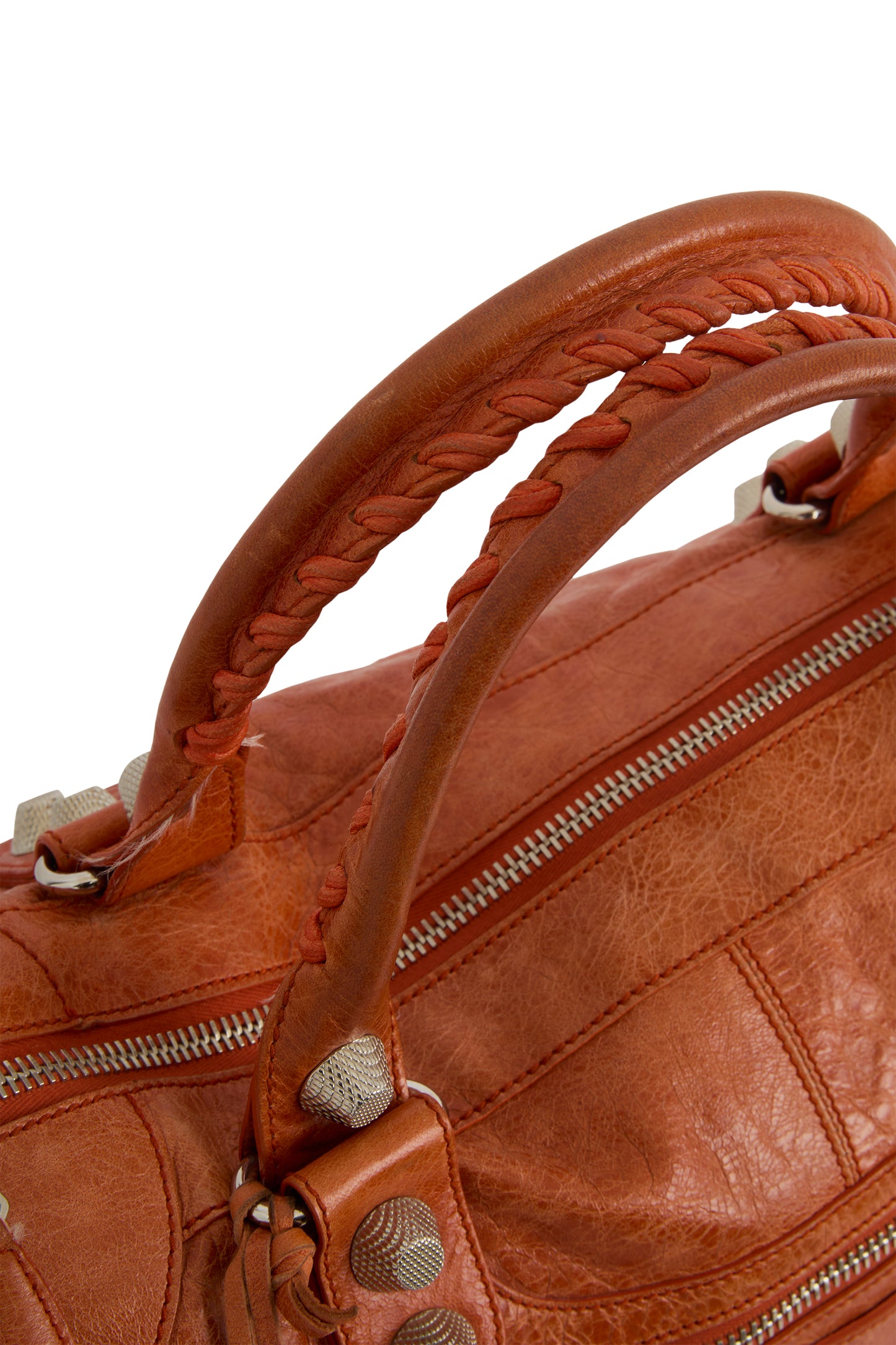 Balenciaga City Medium Orange Leather Bag