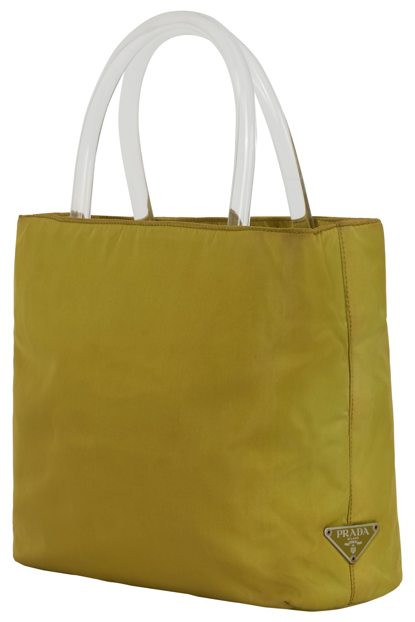 Vintage Prada 1990's Olive Acrylic Handle Bag