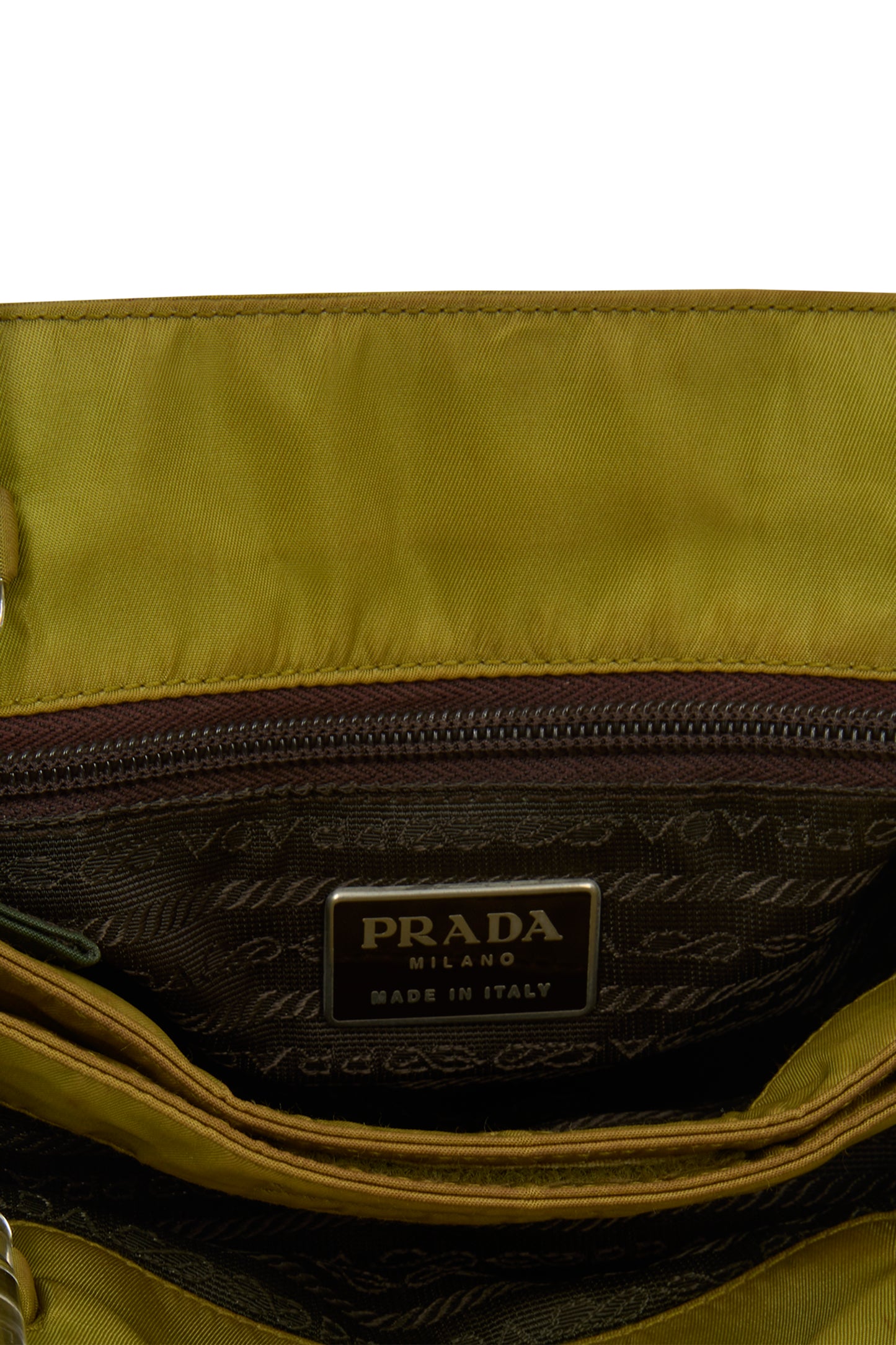 Vintage Prada 1990's Olive Acrylic Handle Bag