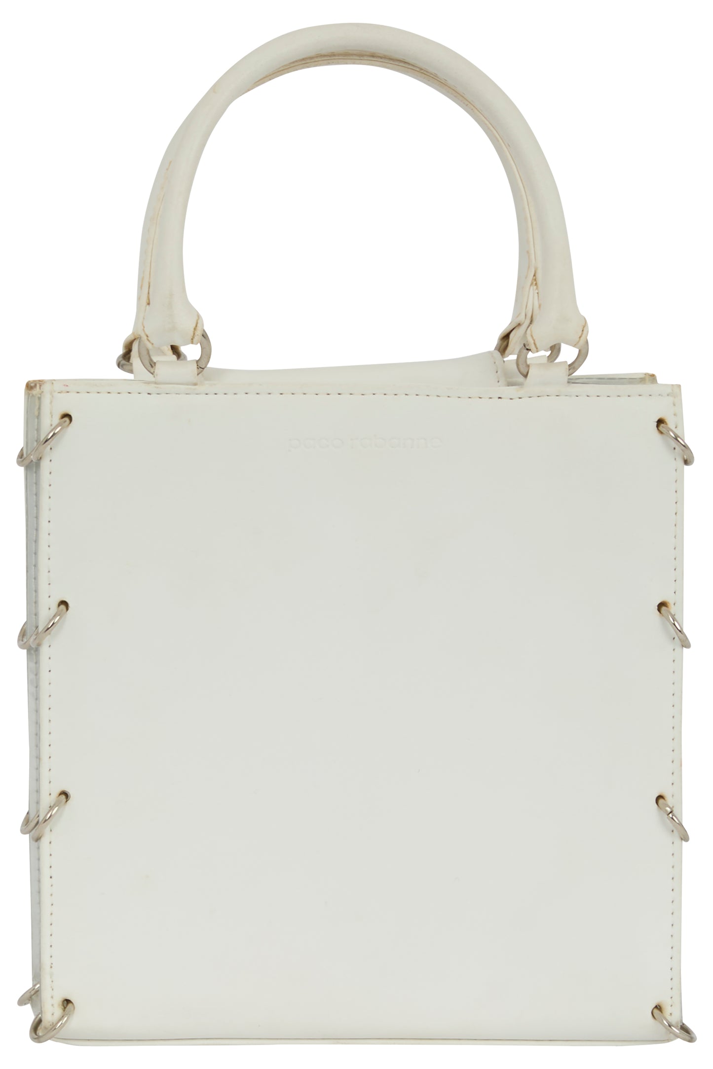 Vintage 1969 Paco Rabanne White Leather handbag