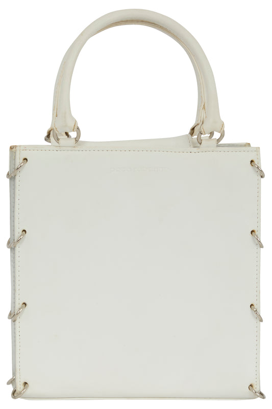 Vintage 1969 Paco Rabanne White Leather handbag
