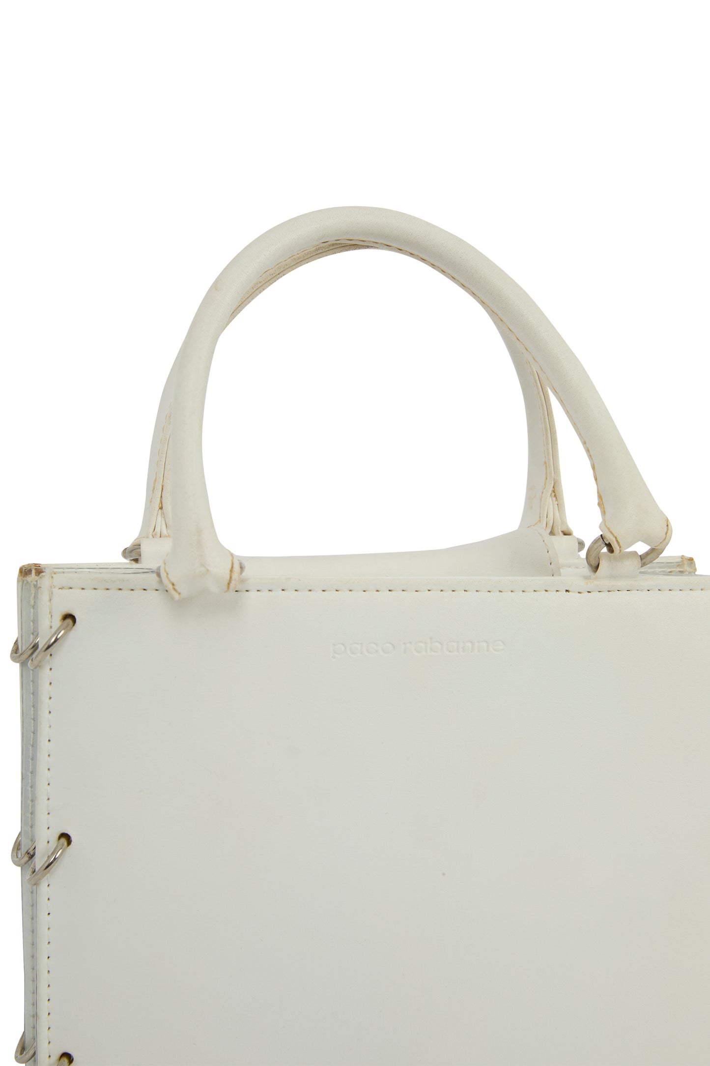 Vintage 1969 Paco Rabanne White Leather handbag