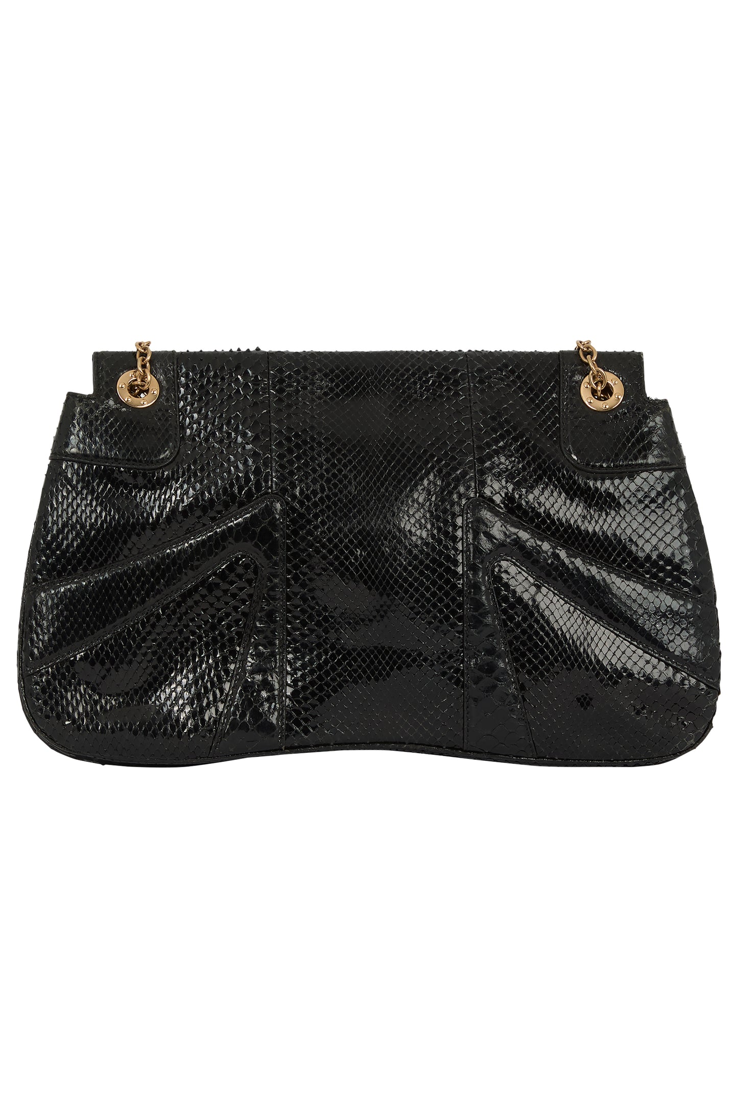 Vintage Gucci F/W 2004 Black  Iridescent Python Clutch