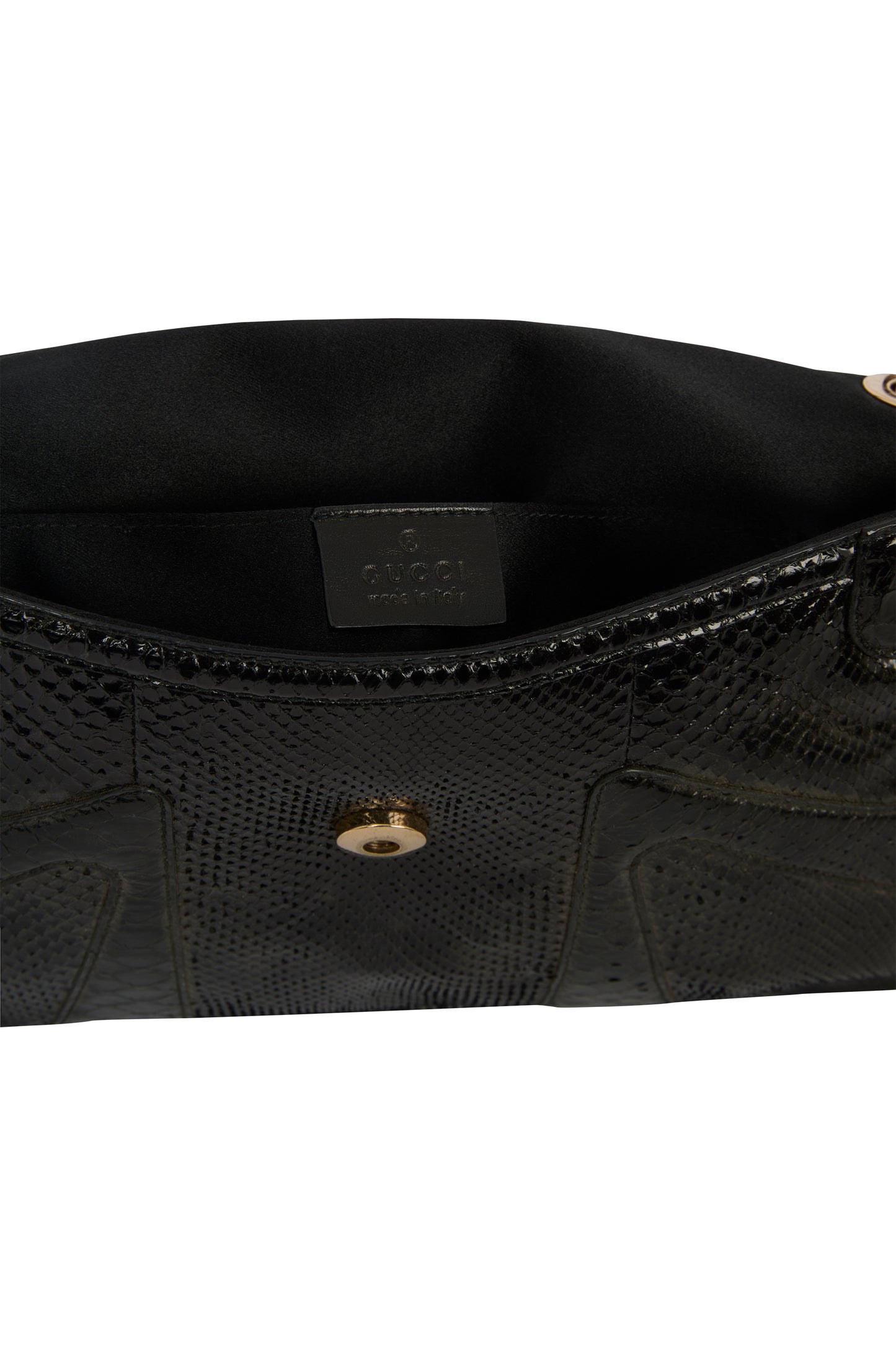 Vintage Gucci F/W 2004 Black  Iridescent Python Clutch