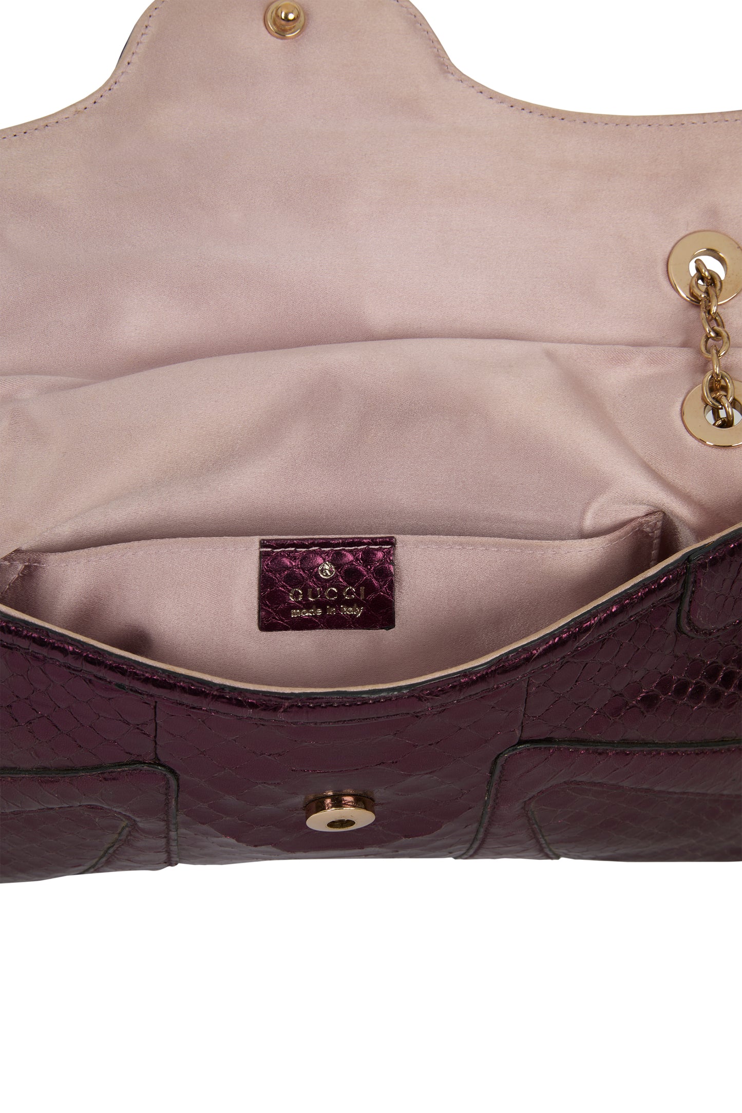Vintage Gucci F/W 2004 Purple  Iridescent Python Clutch
