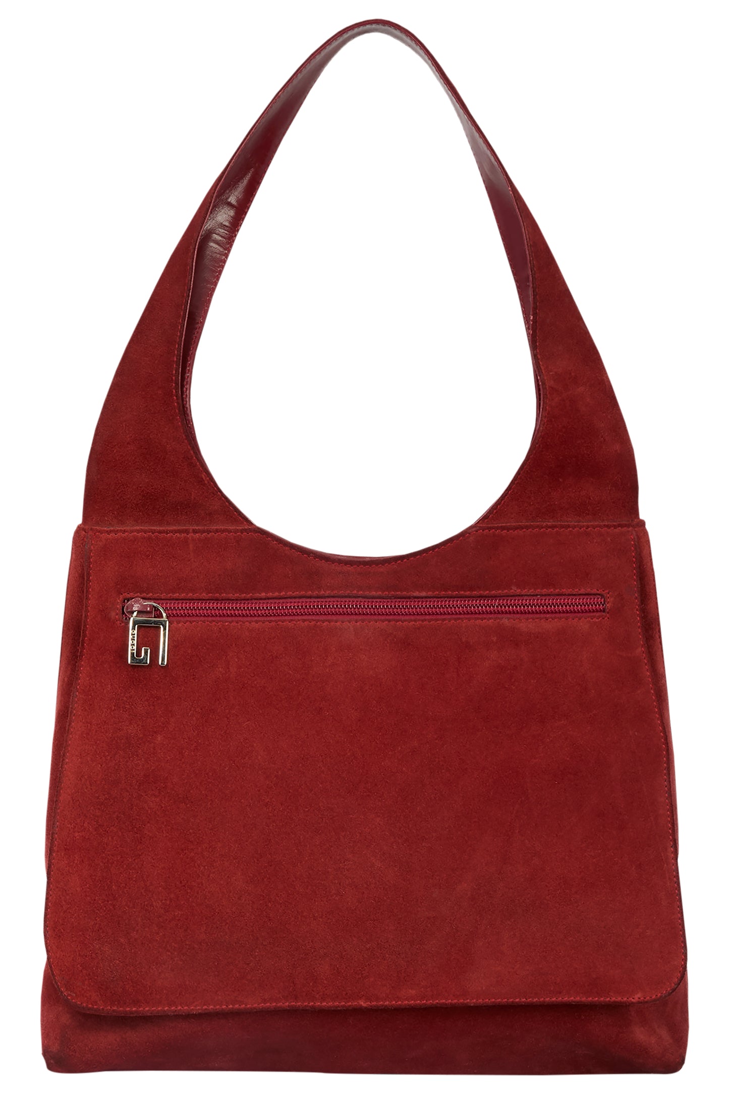 Vintage Gucci By Tom Ford 1997 GG Suede Red Shoulder Bag