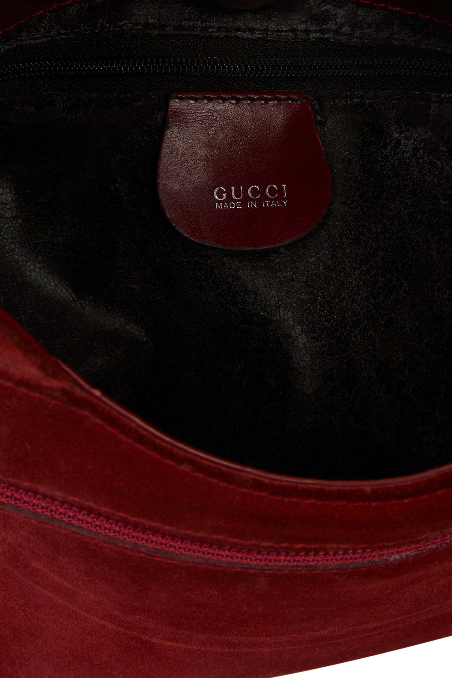 Vintage Gucci By Tom Ford 1997 GG Suede Red Shoulder Bag