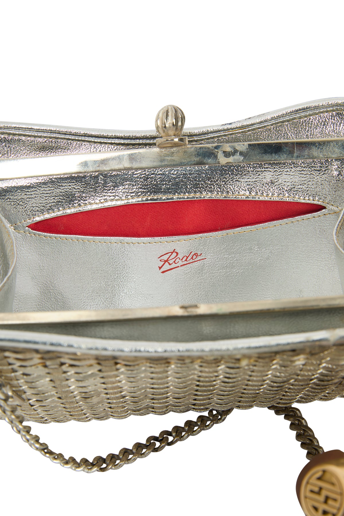 Vintage Silver Minaudière Ball Clasp Bag