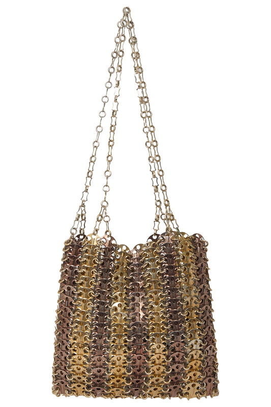 Vintage 1969 Paco Rabanne Gold Two-Tone Metal Disc Bag