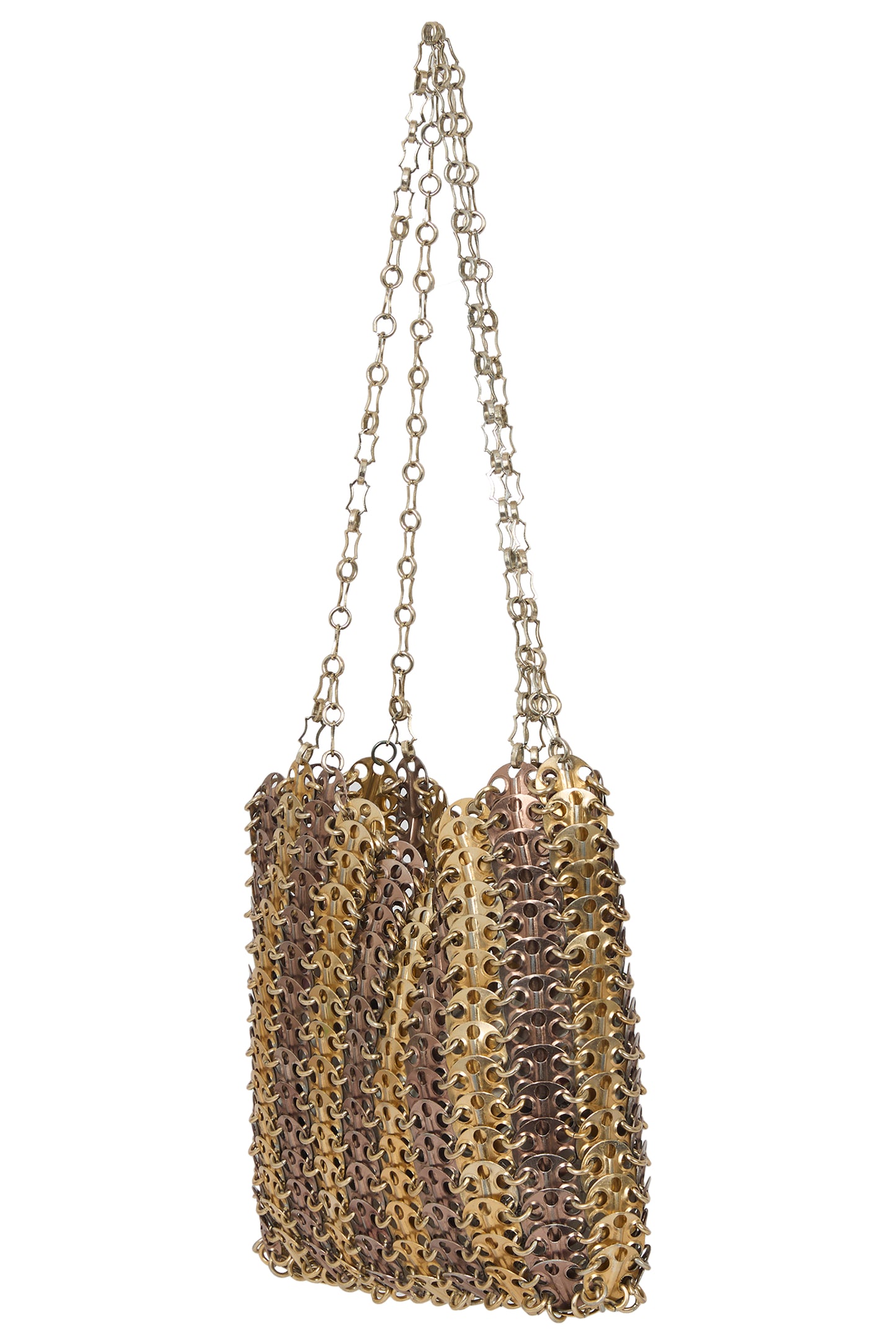 Vintage 1969 Paco Rabanne Gold Two-Tone Metal Disc Bag