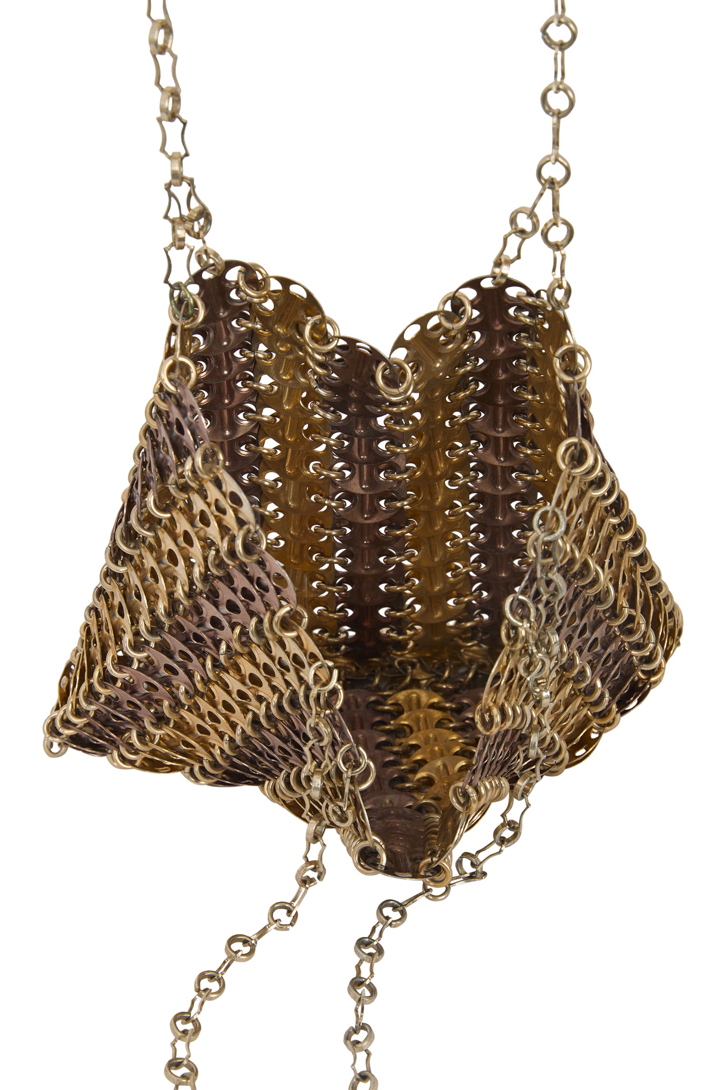 Vintage 1969 Paco Rabanne Gold Two-Tone Metal Disc Bag