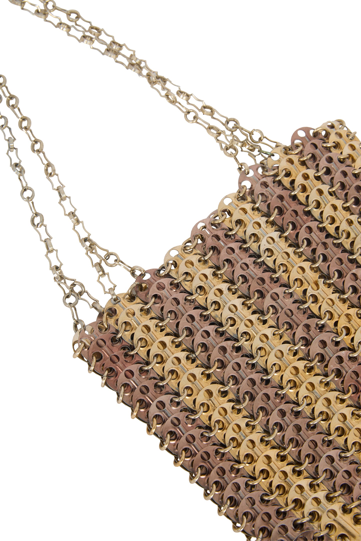 Vintage 1969 Paco Rabanne Gold Two-Tone Metal Disc Bag