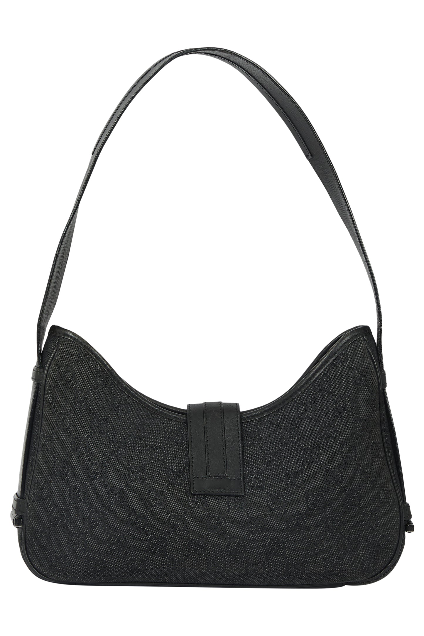 Vintage 2000's Gucci Jackie Black GG Canvas Shoulder Bag