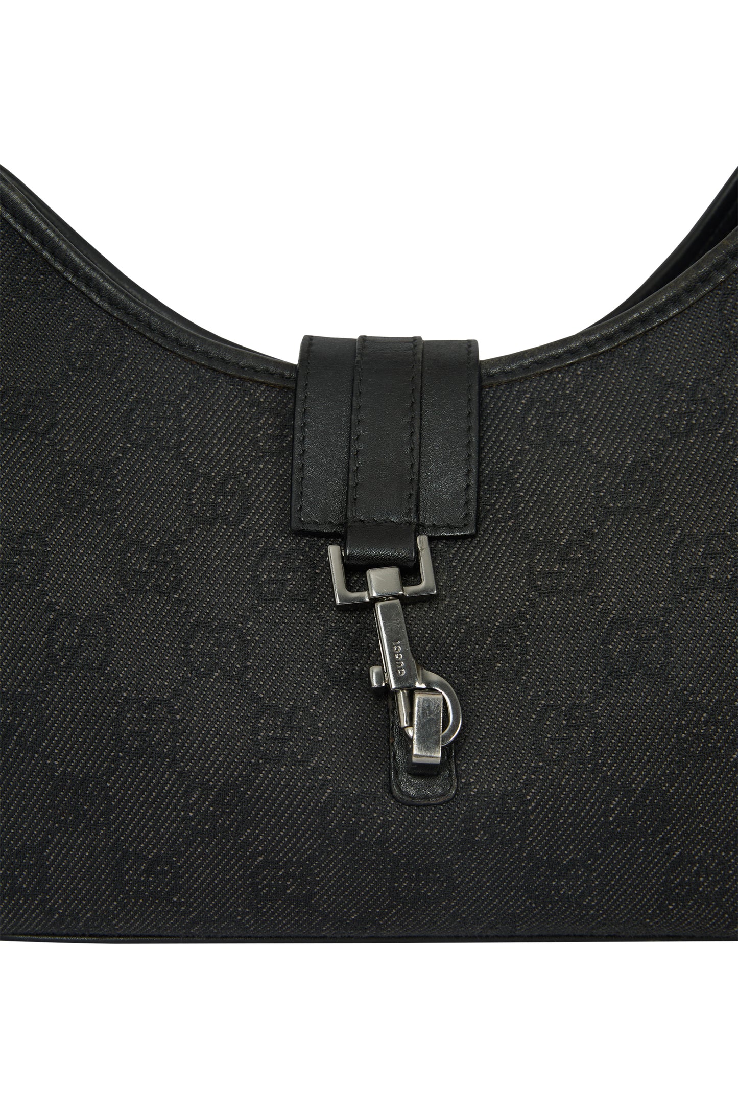 Vintage 2000's Gucci Jackie Black GG Canvas Shoulder Bag