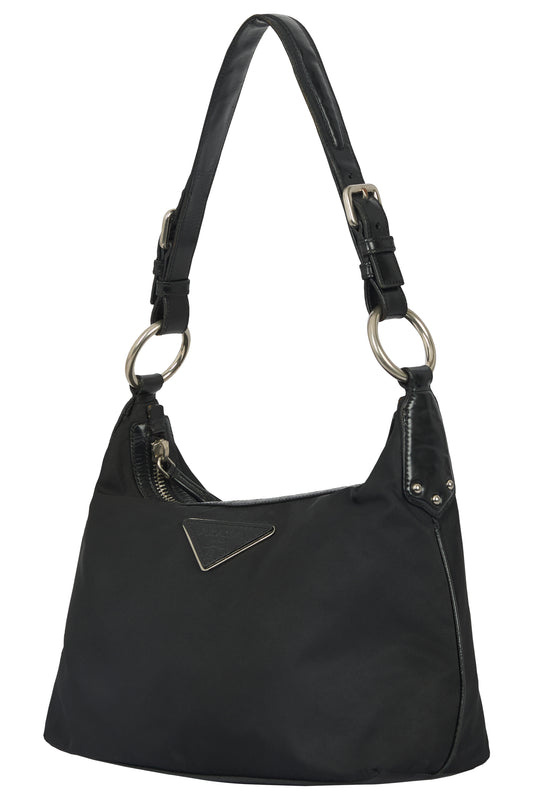 Vintage 2000's Prada Black Nylon Shoulder Bag