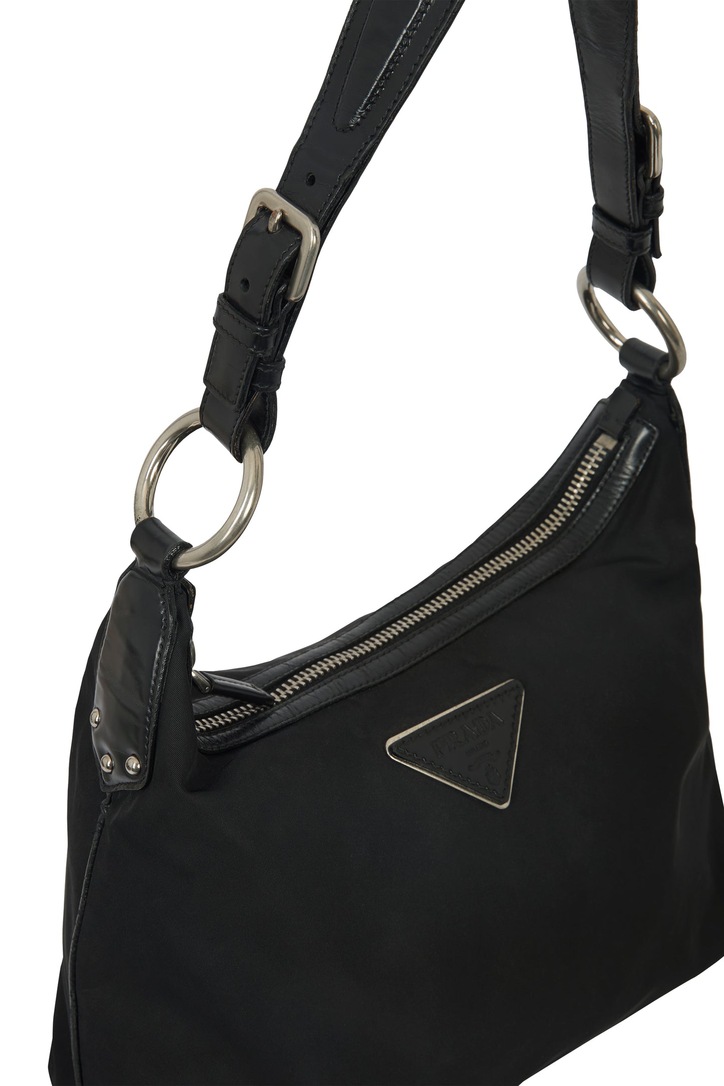 Vintage 2000's Prada Black Nylon Shoulder Bag