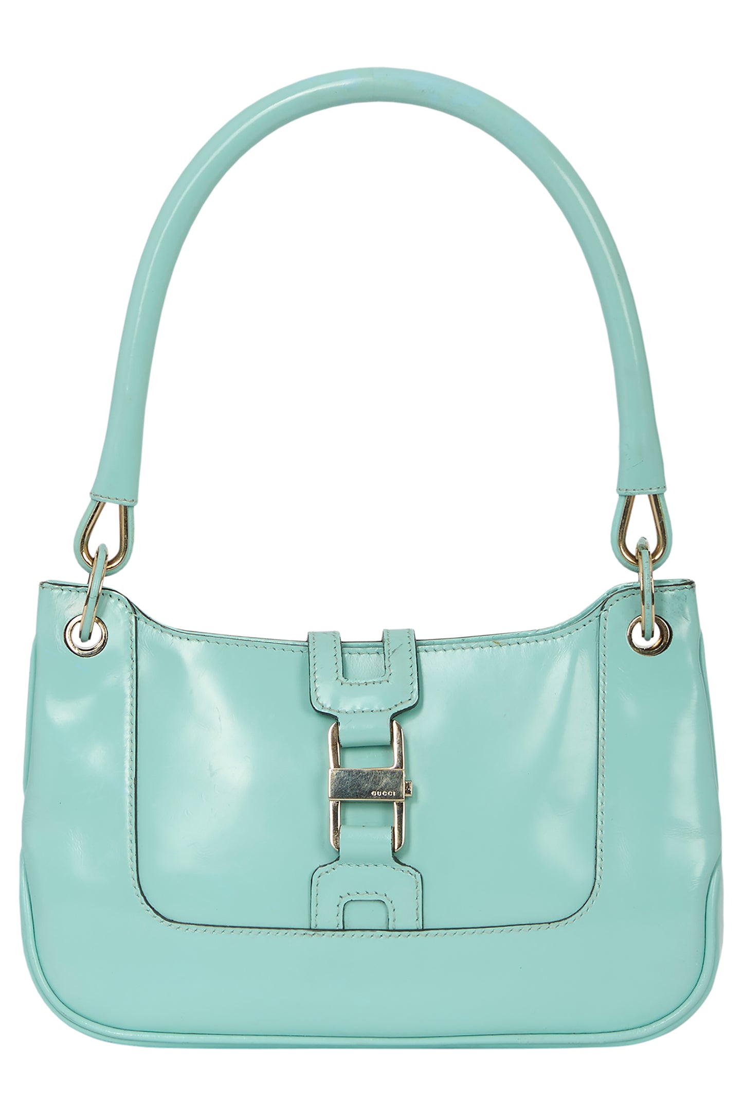 Vintage 1990's Guccib Aqua Patent Mini Jackie Bag