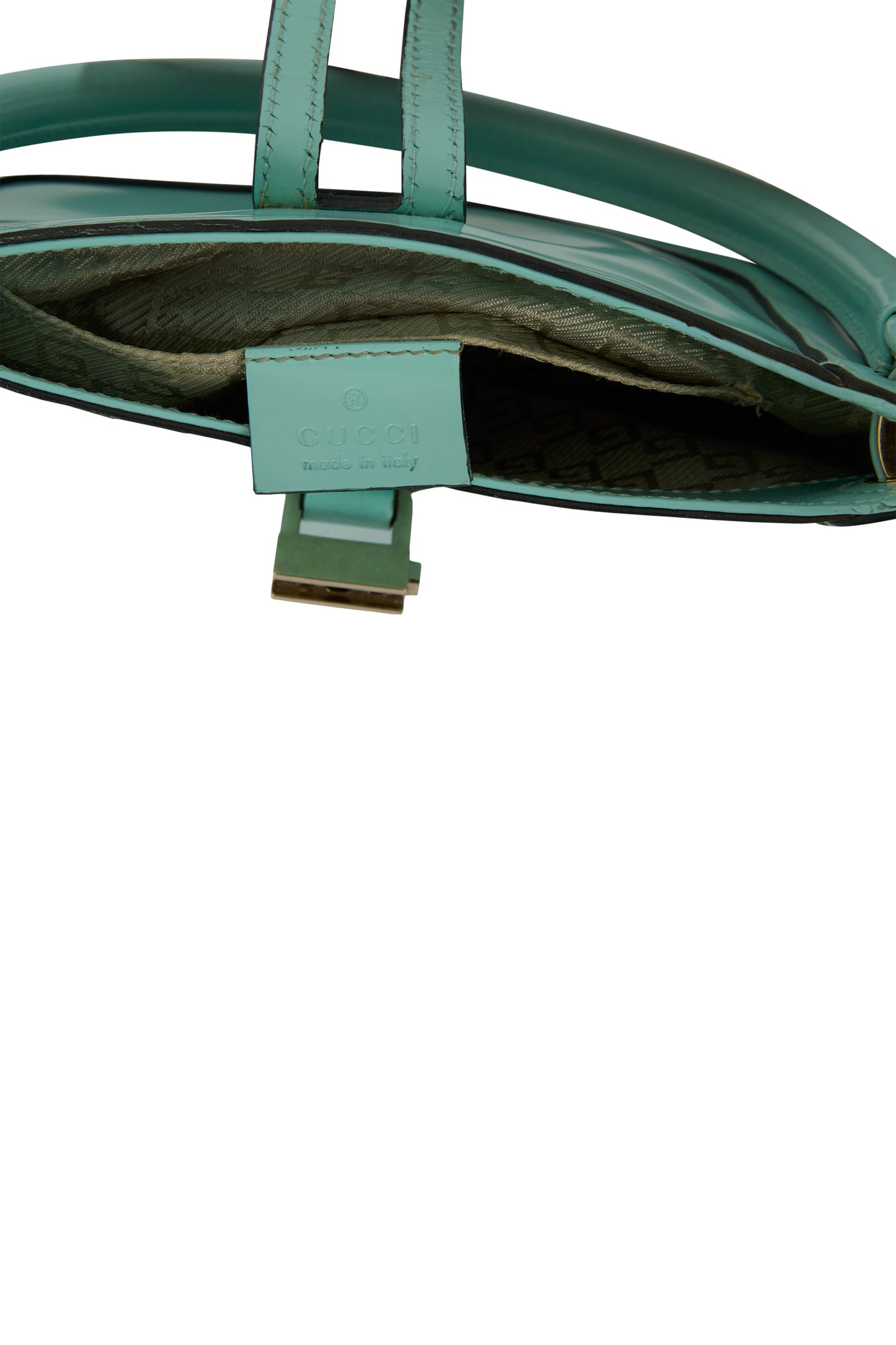 Vintage 1990's Guccib Aqua Patent Mini Jackie Bag