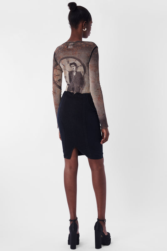 Vintage 2002 Bondage Black Pencil Skirt