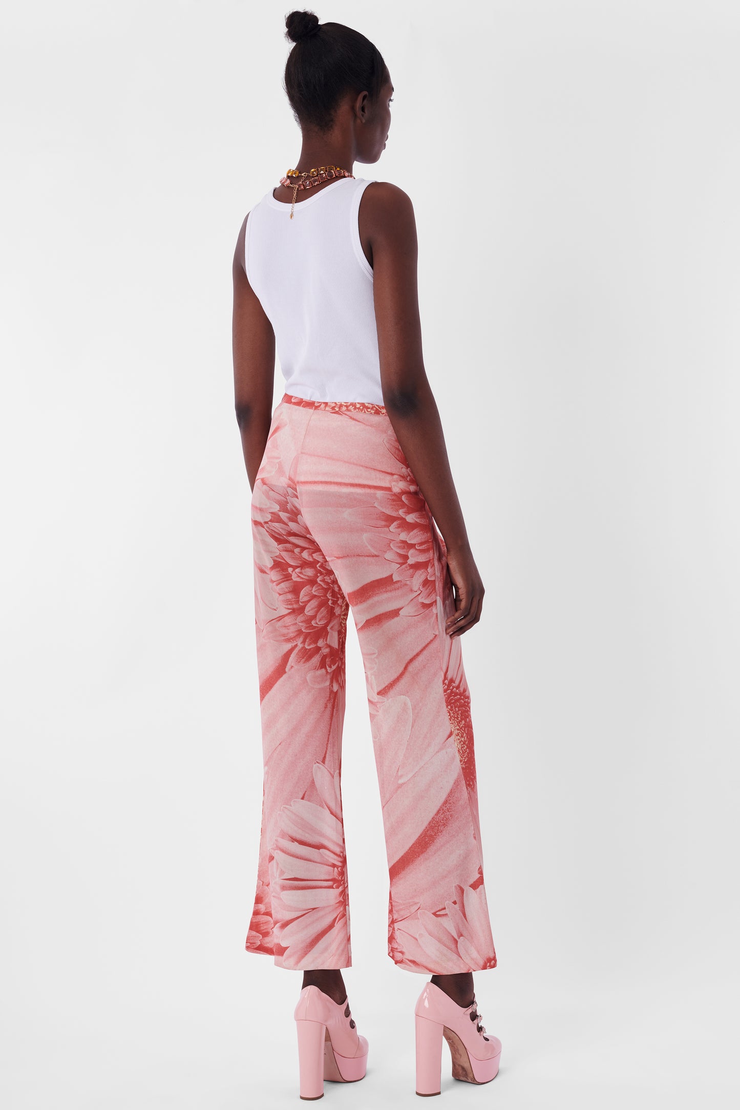 Vintage S/S 2000's Pink Floral Silk Trousers