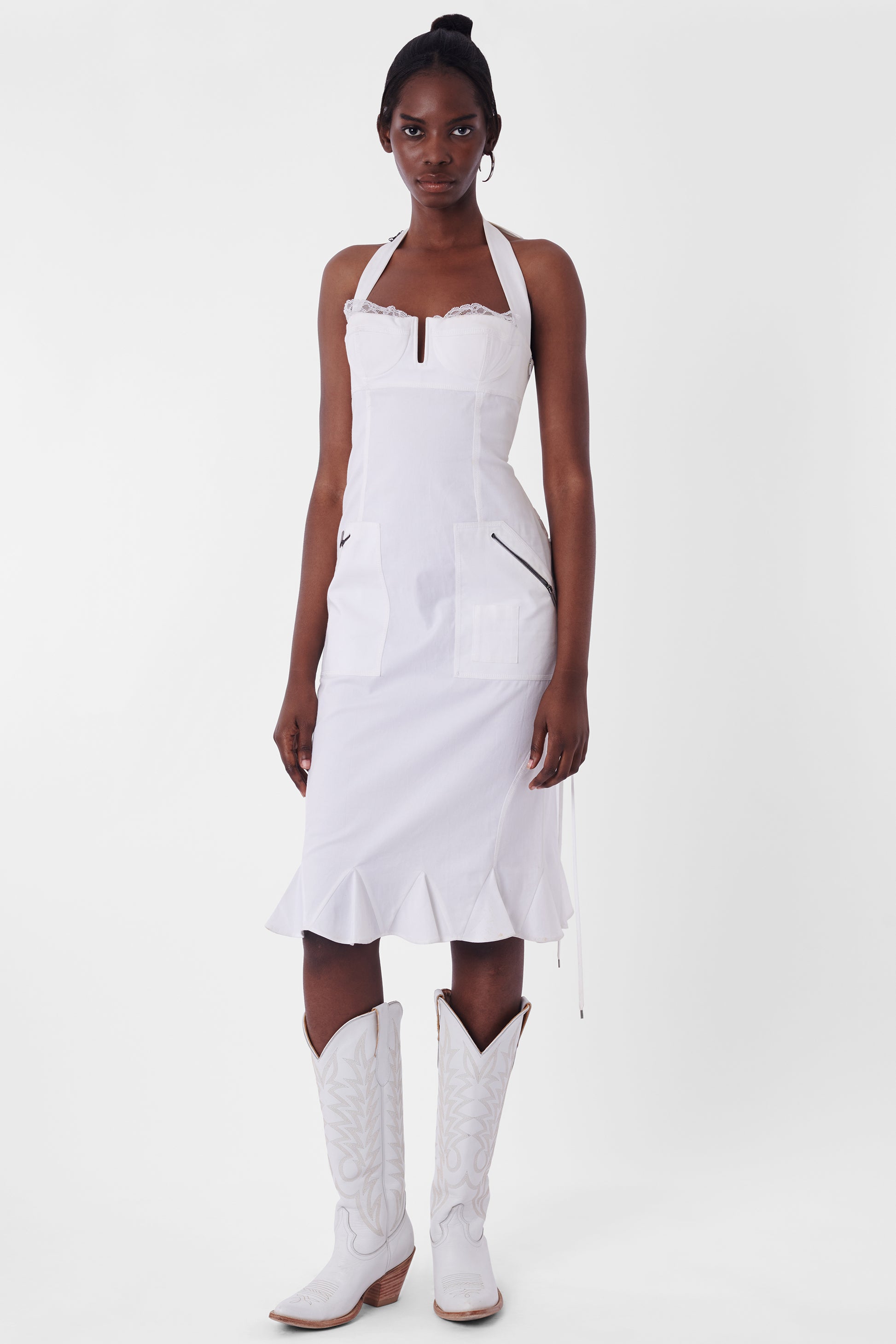 Vintage F/W 2003 White Cargo Corset Dress Vintage F/W 2003 White Cargo Corset Dress