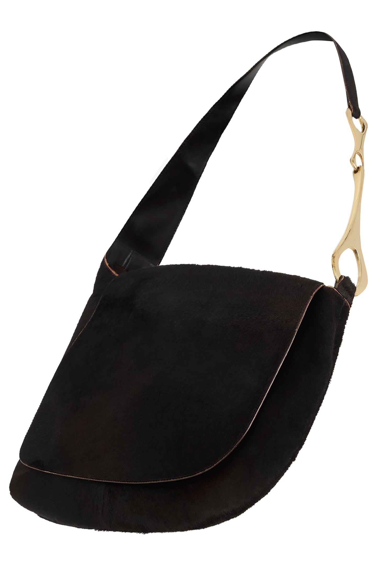 Vintage Gucci By Tom Ford F/W 1996 Brown Pony Hair Crossbody Bag