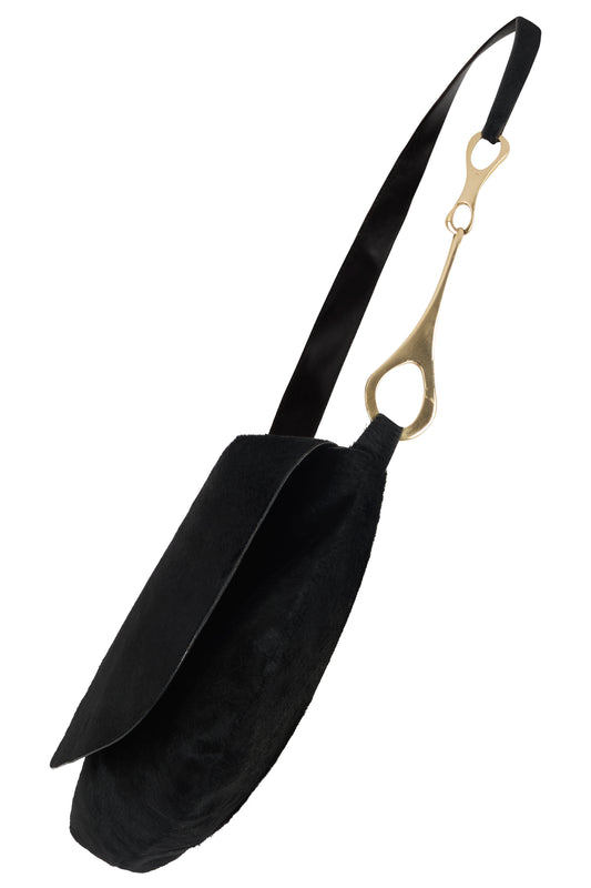 Vintage Gucci By Tom Ford F/W 1996 Black Pony Hair Crossbody Bag