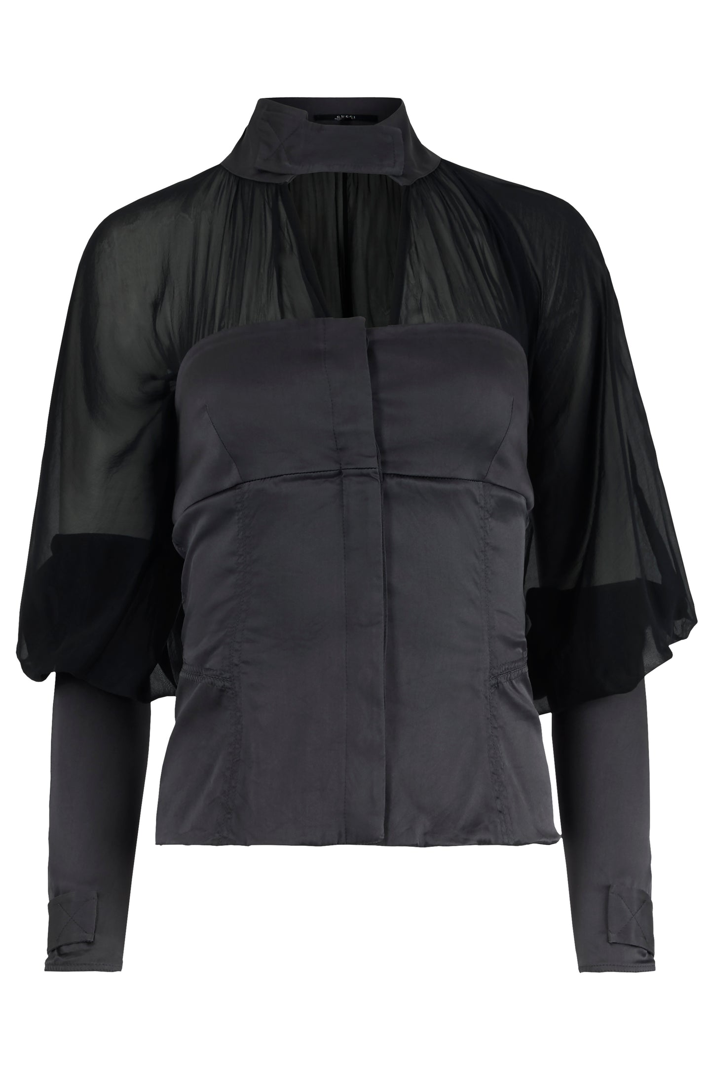 Vintage Gucci F/W 2003 By Tom Ford Satin Silk Grey Co Ord Set