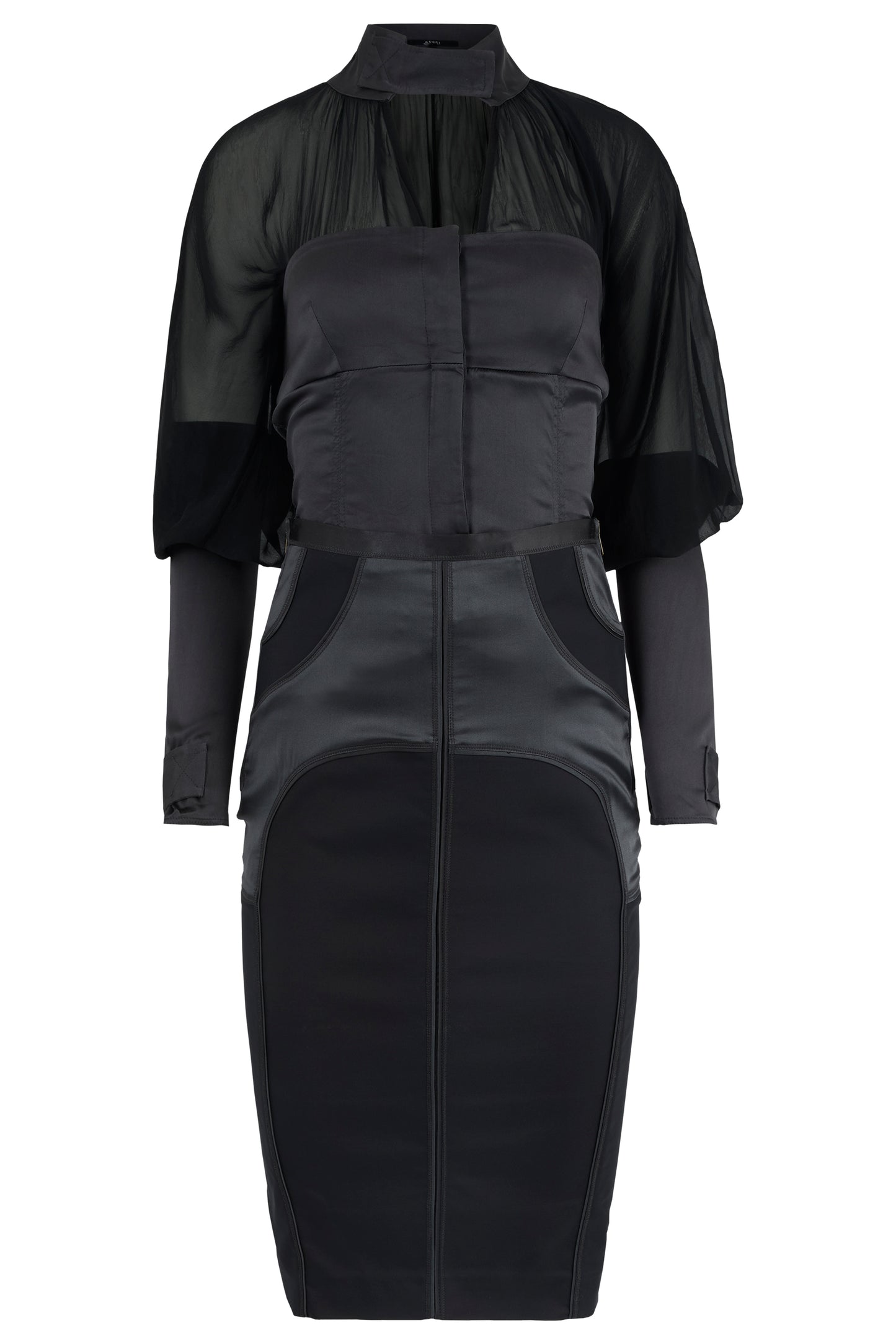 Vintage Gucci F/W 2003 By Tom Ford Satin Silk Grey Co Ord Set