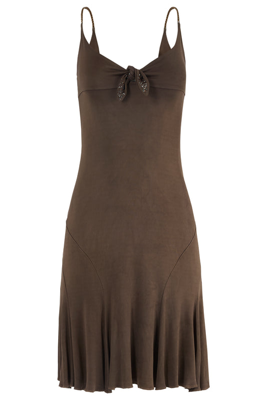 Vintage 2000's Blumarine Brown Bow Dress