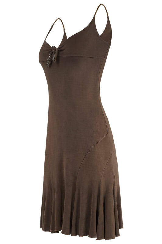 Vintage 2000's Blumarine Brown Bow Dress