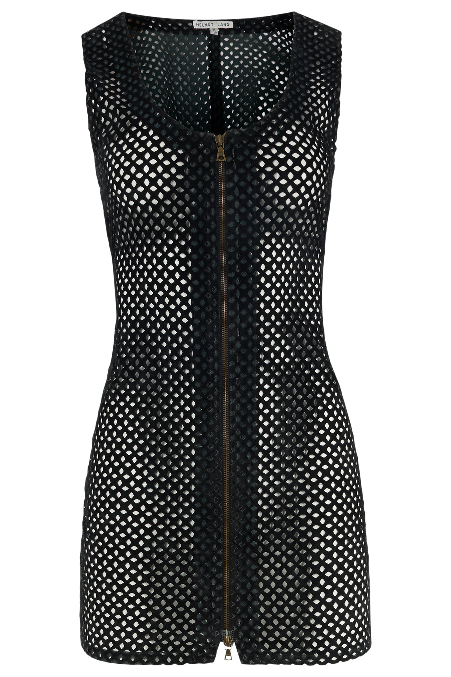 Vintage Helmut Lang F/W 1991 Perforated Zipped Mini Dress