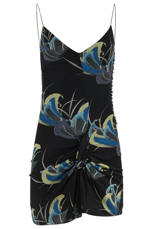 Vintage 2003 John Galliano Floral Tie Up Mini Dress