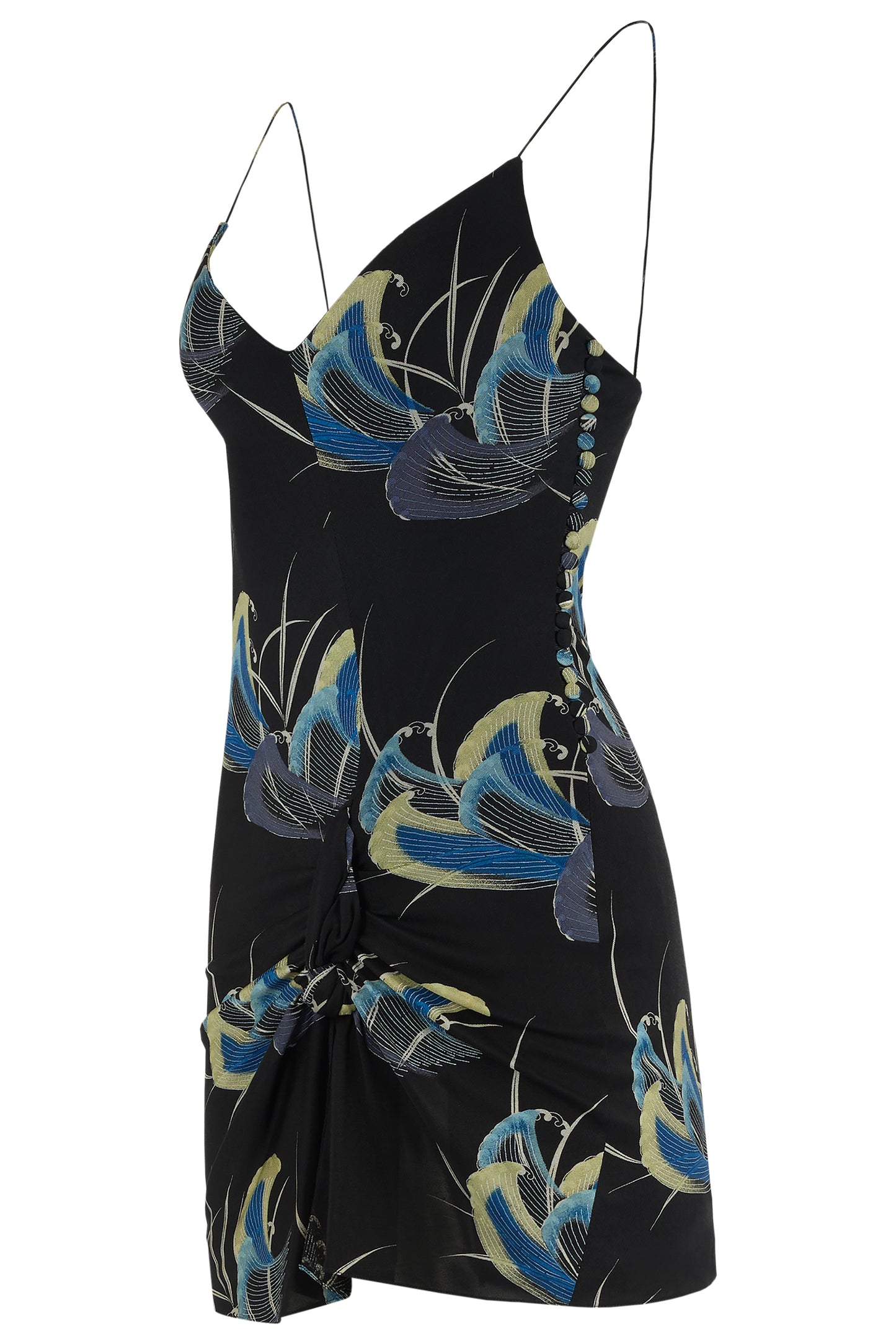 Vintage 2003 John Galliano Floral Tie Up Mini Dress