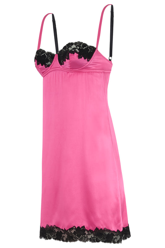 Vintage 1995 Pink Lace Slip Short Dress