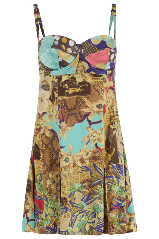 Vintage Christian Lacroix 1990's Abstract Pattern Silk Dress