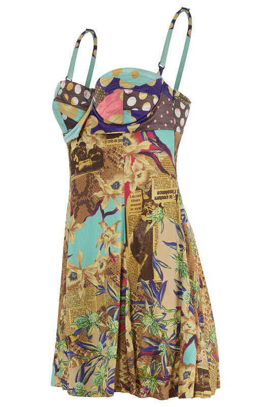 Vintage Christian Lacroix 1990's Abstract Pattern Silk Dress