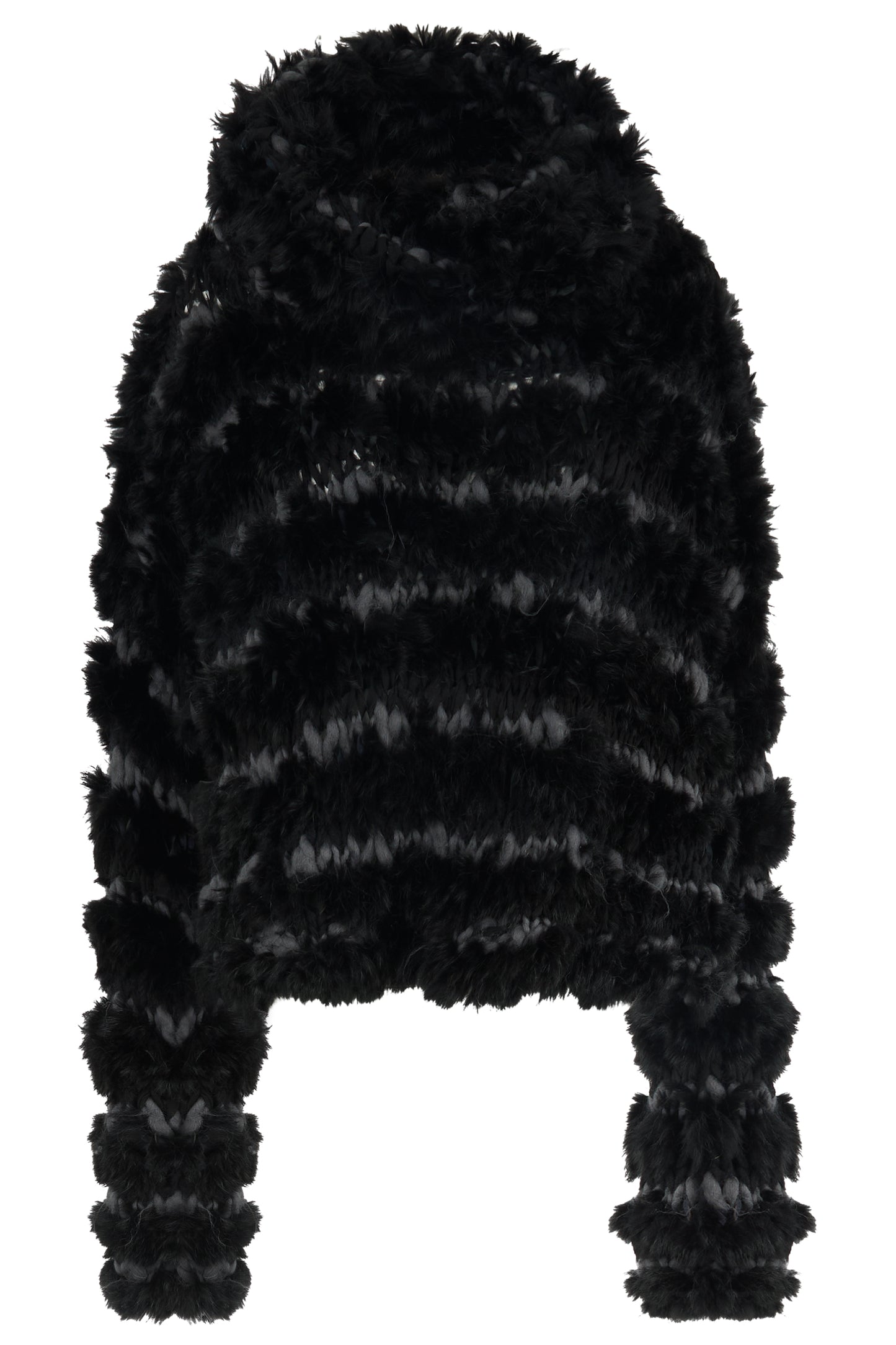 Vintage F/W 2000's Christian Dior Black  Rabbit Fur Crochet Sweater